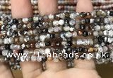 CAA2810 15 inches 4mm faceted round fire crackle agate beads wholesale