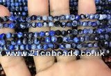 CAA2821 15 inches 4mm faceted round fire crackle agate beads wholesale