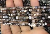 CAA2826 15 inches 4mm faceted round fire crackle agate beads wholesale