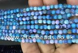 CAA2834 15 inches 4mm faceted round fire crackle agate beads wholesale