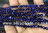 CAA2835 15 inches 4mm faceted round fire crackle agate beads wholesale