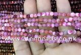 CAA2840 15 inches 4mm faceted round fire crackle agate beads wholesale