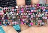 CAA2847 15 inches 4mm faceted round fire crackle agate beads wholesale