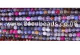 CAA2885 15 inches 6mm faceted round fire crackle agate beads wholesale