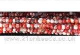 CAA2886 15 inches 6mm faceted round fire crackle agate beads wholesale