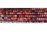 CAA2890 15 inches 6mm faceted round fire crackle agate beads wholesale