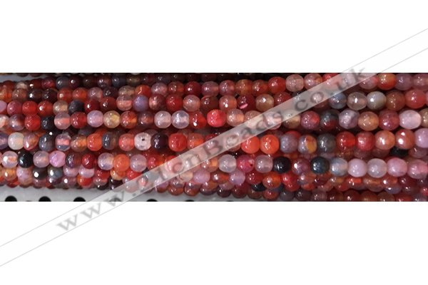 CAA2890 15 inches 6mm faceted round fire crackle agate beads wholesale