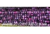 CAA2892 15 inches 6mm faceted round fire crackle agate beads wholesale