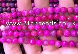 CAA2894 15 inches 6mm faceted round fire crackle agate beads wholesale