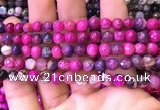 CAA2895 15 inches 6mm faceted round fire crackle agate beads wholesale