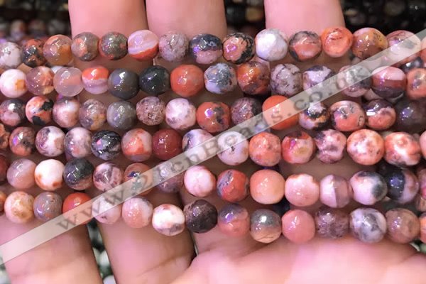 CAA2897 15 inches 6mm faceted round fire crackle agate beads wholesale