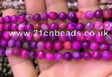 CAA2899 15 inches 6mm faceted round fire crackle agate beads wholesale