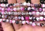 CAA2902 15 inches 6mm faceted round fire crackle agate beads wholesale