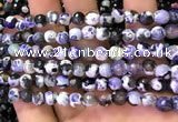 CAA2905 15 inches 6mm faceted round fire crackle agate beads wholesale