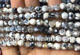 CAA2915 15 inches 6mm faceted round fire crackle agate beads wholesale