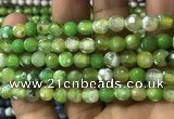 CAA2917 15 inches 6mm faceted round fire crackle agate beads wholesale