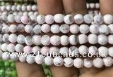 CAA2918 15 inches 6mm faceted round fire crackle agate beads wholesale