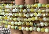 CAA2919 15 inches 6mm faceted round fire crackle agate beads wholesale