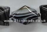 CAA292 15.5 inches 20*20*30mm black line agate gemstone beads