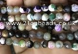 CAA2924 15 inches 6mm faceted round fire crackle agate beads wholesale