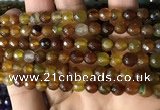 CAA2928 15 inches 6mm faceted round fire crackle agate beads wholesale