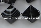 CAA294 15.5 inches 20*20*20mm black line agate gemstone beads