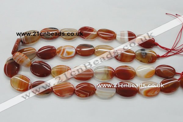 CAA295 15.5 inches 18*25mm oval red line agate gemstone beads