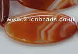 CAA296 15.5 inches 30*60mm oval red line agate gemstone beads