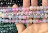 CAA2960 15 inches 8mm faceted round fire crackle agate beads wholesale