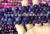 CAA2963 15 inches 8mm faceted round fire crackle agate beads wholesale