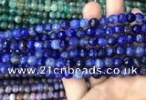 CAA2964 15 inches 8mm faceted round fire crackle agate beads wholesale