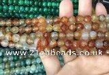 CAA2966 15 inches 8mm faceted round fire crackle agate beads wholesale