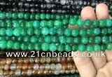 CAA2967 15 inches 8mm faceted round fire crackle agate beads wholesale