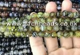 CAA2968 15 inches 8mm faceted round fire crackle agate beads wholesale