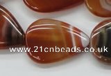 CAA297 15.5 inches 24*30mm flat teardrop red line agate beads