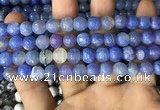 CAA2980 15 inches 8mm faceted round fire crackle agate beads wholesale