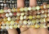 CAA2983 15 inches 8mm faceted round fire crackle agate beads wholesale