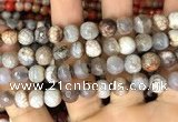 CAA2988 15 inches 8mm faceted round fire crackle agate beads wholesale