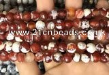 CAA2990 15 inches 8mm faceted round fire crackle agate beads wholesale