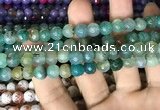 CAA2999 15 inches 8mm faceted round fire crackle agate beads wholesale