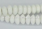 CAA30 15.5 inches 6*12mm rondelle white agate gemstone beads