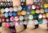 CAA3004 15 inches 8mm faceted round fire crackle agate beads wholesale