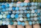 CAA3005 15 inches 8mm faceted round fire crackle agate beads wholesale