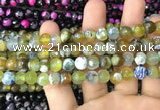 CAA3011 15 inches 8mm faceted round fire crackle agate beads wholesale