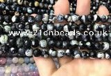 CAA3013 15 inches 8mm faceted round fire crackle agate beads wholesale