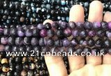 CAA3015 15 inches 8mm faceted round fire crackle agate beads wholesale