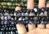 CAA3016 15 inches 8mm faceted round fire crackle agate beads wholesale