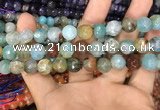 CAA3040 15 inches 10mm faceted round fire crackle agate beads wholesale
