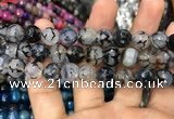 CAA3049 15 inches 10mm faceted round fire crackle agate beads wholesale