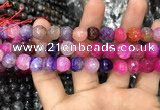 CAA3051 15 inches 10mm faceted round fire crackle agate beads wholesale